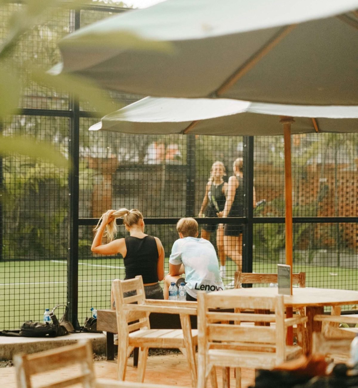 Padel players enjoying the club